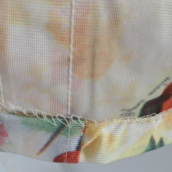 Tail's End Vintage 80's Top Button Down Wide Lapels Long Sleeves Floral - Picture 10 of 13